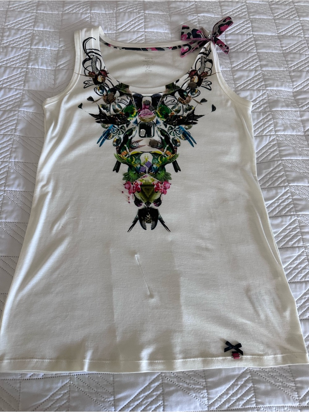 NWOT Marc Cain "Object of Love" Graphic Tank Top - Size N4 (US M) Read Details